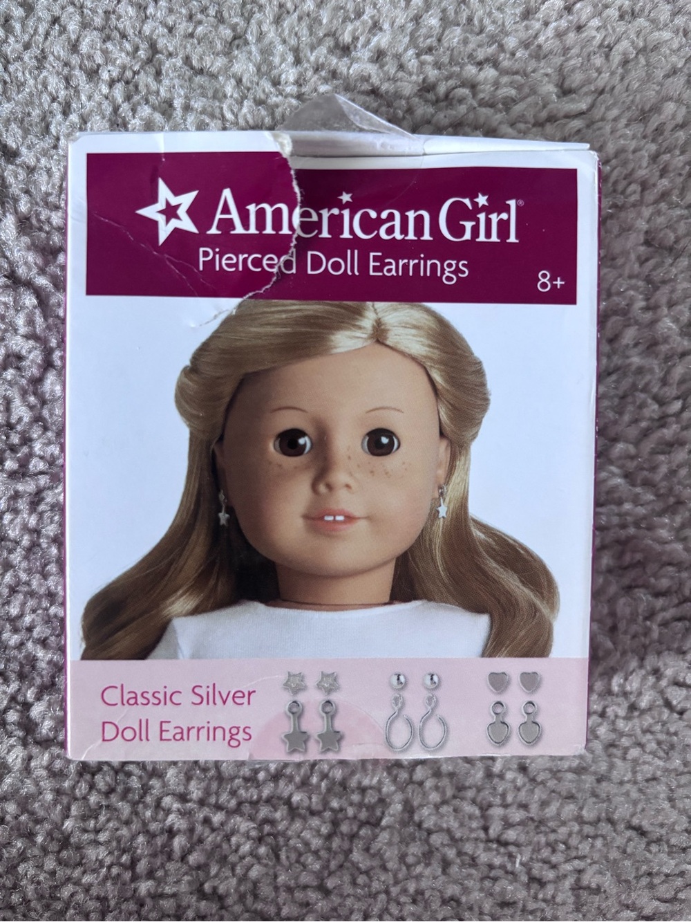 American Girl Silver Classic Pierced Doll Earrings Set